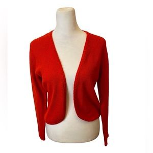 Vintage Cherry Red St John Bolero Cardigan Jacket Sz Small